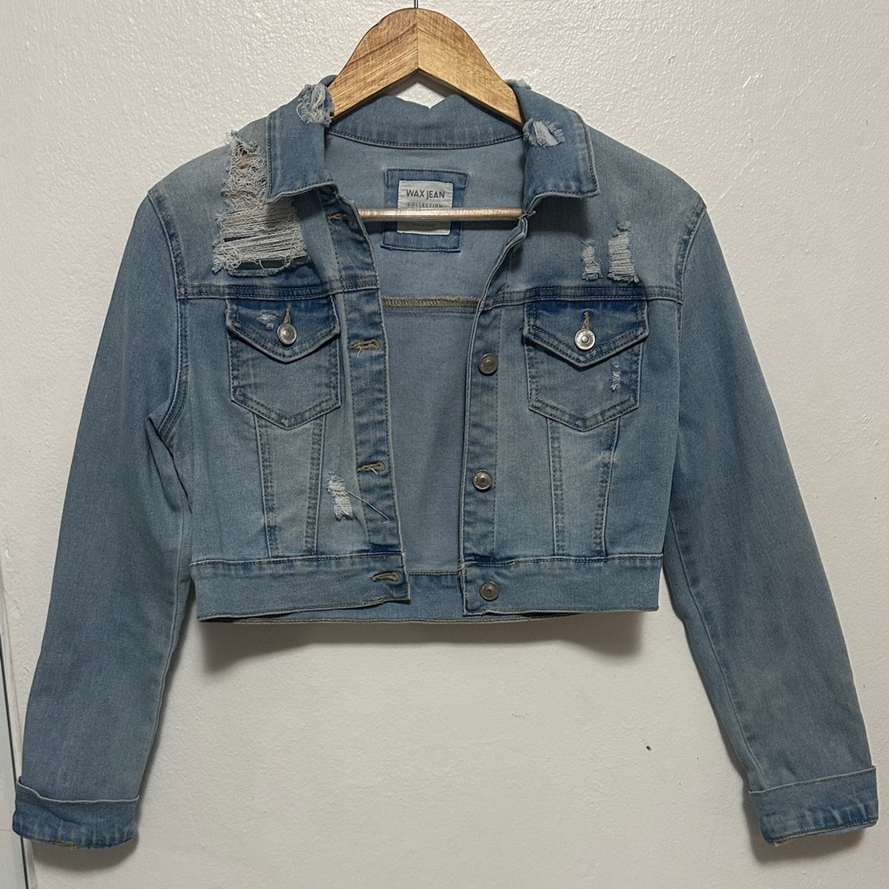 Wax Jean Light Blue Distressed Denim Jacket